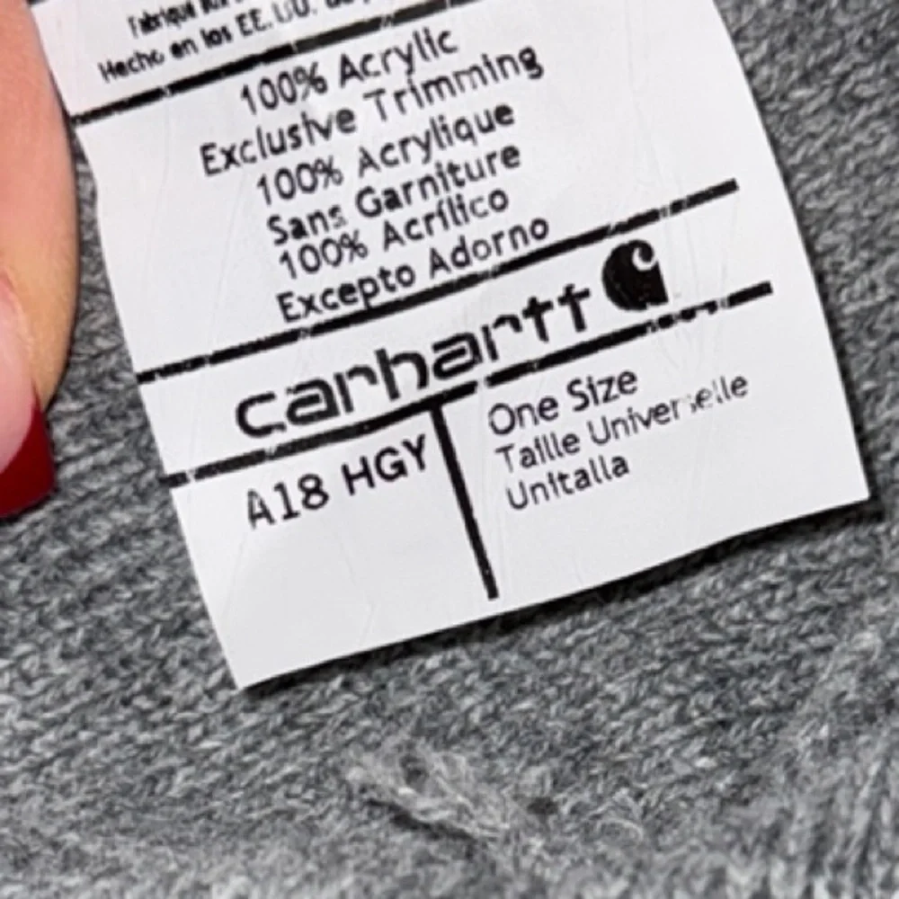 Carhartt Light Heather Gray Knit Beanie with Ribbed Texture - Picture 4 of 4